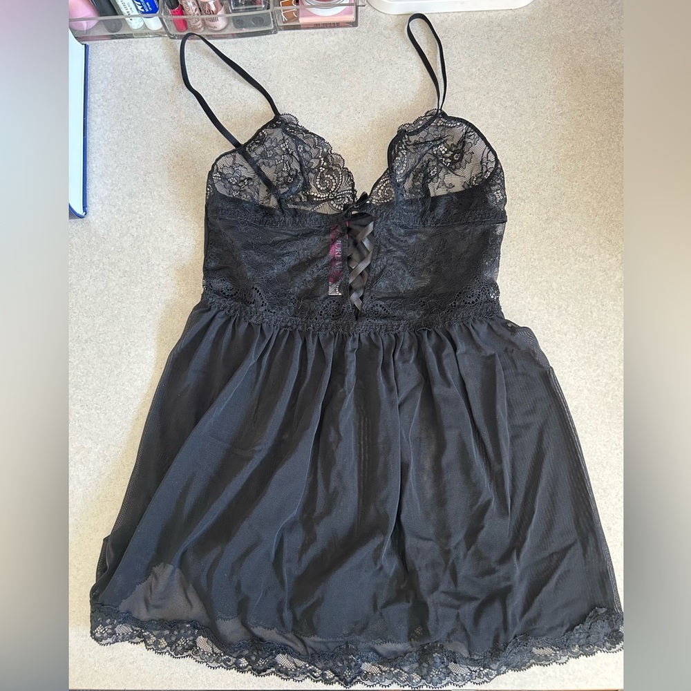 Adore Me “Yolandi” sheer lace up slip